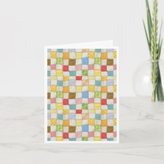 CRAZY QUILT Verjaardagskaart / Wit Kaart (Voorkant)