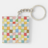 CRAZY QUILT Vierkant Acryl Sleutelhanger (Achterkant)