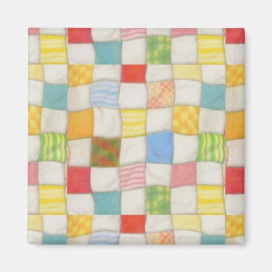 CRAZY QUILT Vierkante magneet (Voorkant)