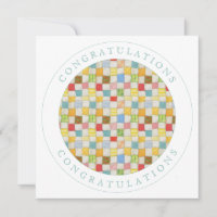 CRAZY QUILT Vierkante Platte Felicitatiekaart