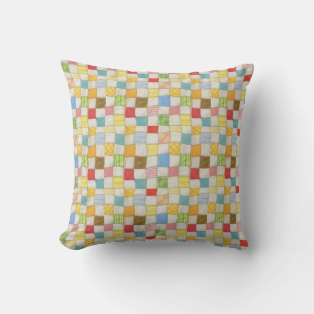 CRAZY QUILT Vierkante Worp Kussen (Voorkant)
