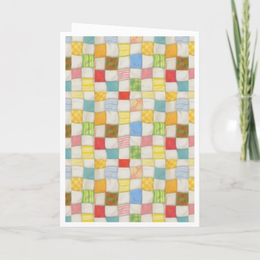 CRAZY QUILT Wenskaart / Wit Kaart (Achterkant)