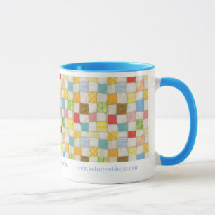 CRAZY QUILT Zakelijk ID Blauw Combo Mok