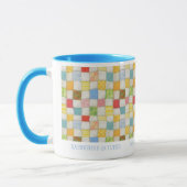 CRAZY QUILT Zakelijk ID Blauw Combo Mok (Links)