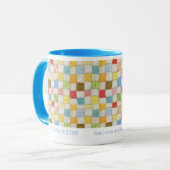 CRAZY QUILT Zakelijk ID Blauw Combo Mok (Voorkant links)