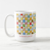 CRAZY QUILT Zakelijke ID Hoge Witte Mok (Links)