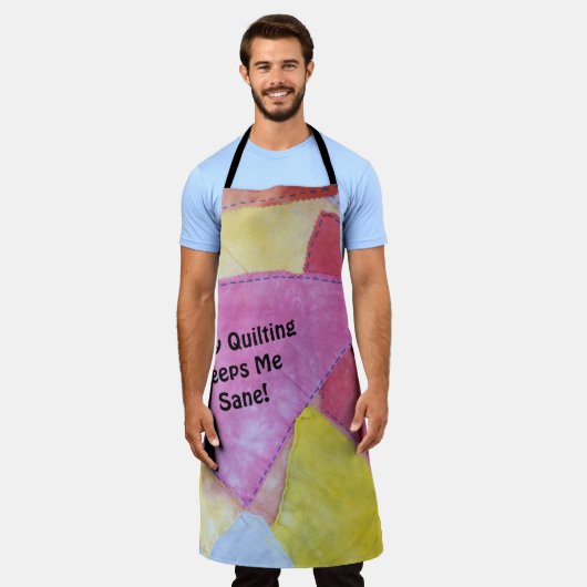 Crazy quilten all-over print Schort (Gedragen)