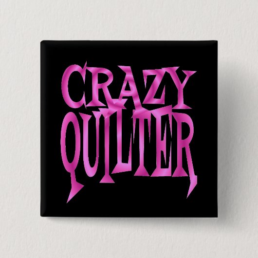 Crazy Quilter in het roze Vierkante Button 5,1 Cm (Voorkant)