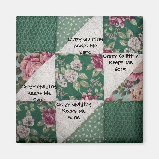 Crazy Quilting Square Magnet (Voorkant)