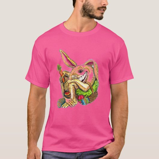Crazy Rabbit In The Basket  T-shirt (Voorkant)