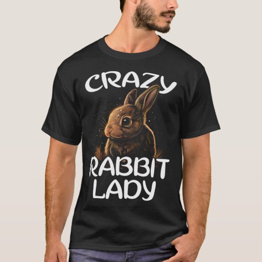 Crazy Rabbit Lady Cute Bunny Owner Breeder Hare  M T-shirt (Voorkant)
