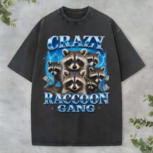 Crazy Raccoon Gang Bootleg Funny Animal Rap Tee T-shirt