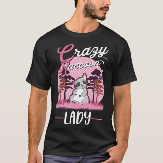 Crazy Raccoon Lady Raccoon Girl T-shirt (Voorkant)