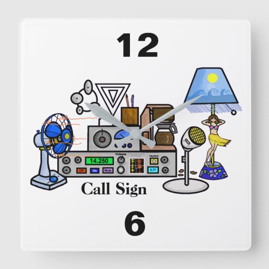 Crazy Radio Rig Wall klok met Call Sign (Voorkant)