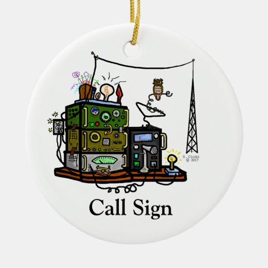 Crazy Radios en Owl Ornament om aan te passen (Voorkant)