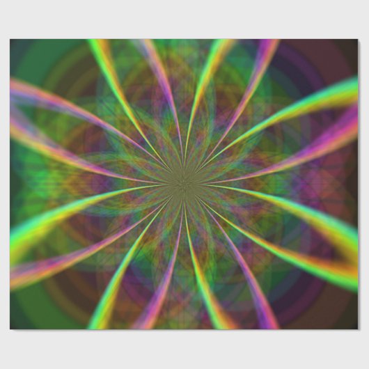 Crazy Rainbow Flower Cadeaupapier (Vlak)