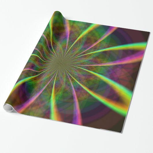 Crazy Rainbow Flower Cadeaupapier (Uitgerold)