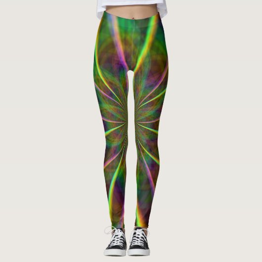 Crazy Rainbow Flower Leggings (Voorkant)