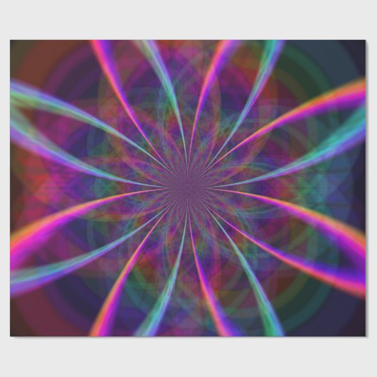 Crazy Rainbow Flower Two Cadeaupapier (Vlak)