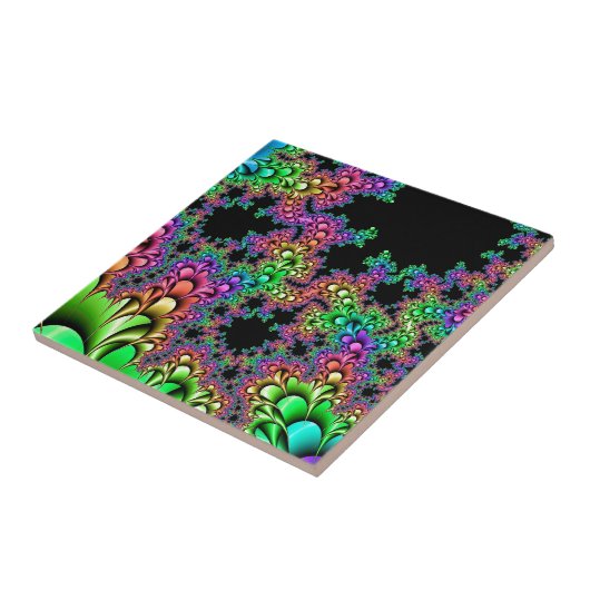 Crazy Rainbow Fractal Tegeltje (Zijkant)