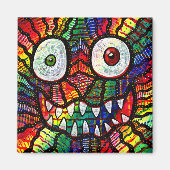 Crazy Rainbow Monster Smile Magneet (Voorkant)