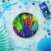 crazy rainbow papieren bordje (Feest)