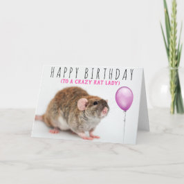 Crazy Rat Lady Birthday-kaart Kaart