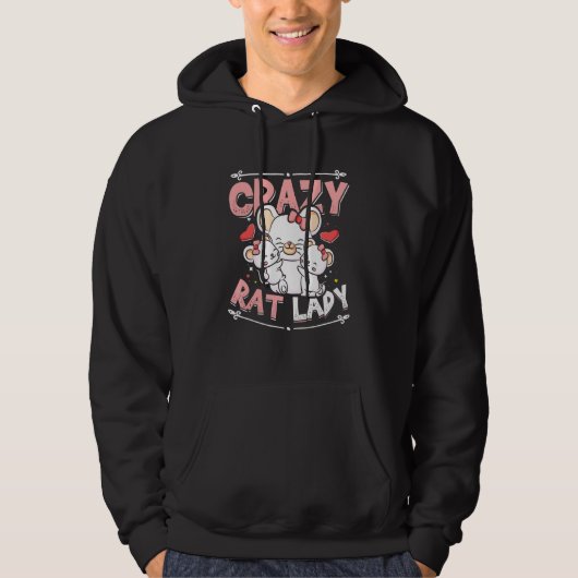 Crazy Rat Lady Cute Rat Mam Pet Rat Hoodie (Voorkant)