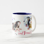 Crazy Rat Lady en Proud ervan! Tweekleurige Koffiemok (Voorkant rechts)