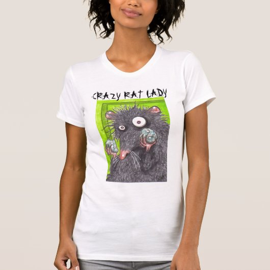CRAZY RAT LADY FUNNY RATS T-SHIRT (Voorkant)