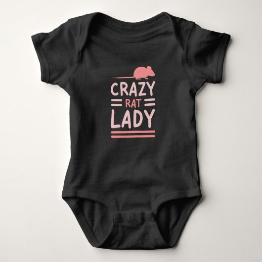 Crazy Rat Lady Mouse Mice Rodent Romper (Voorkant)
