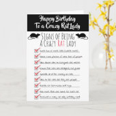 Crazy Rat Lady Verjaardag Kaart (Gele Bloem)