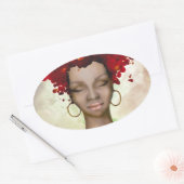Crazy Red Hair Morning Ovale Sticker (Envelop)