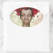 Crazy Red Hair Morning Ovale Sticker (Tas)