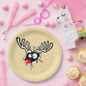 Crazy Red Nosed Reindester Papieren Bordje (Feest)