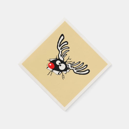 Crazy Red Nosed Reindester Servet (Hoek)