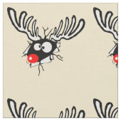 Crazy Red Nosed Reindester Stof (Close Up)
