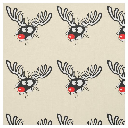 Crazy Red Nosed Reindester Stof (Swatch)