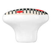 "Crazy Red Stippen" Keramische deurknop Keramische Knop (Zijkant)