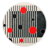 "Crazy Red Stippen" Keramische deurknop Knop (Voorkant)