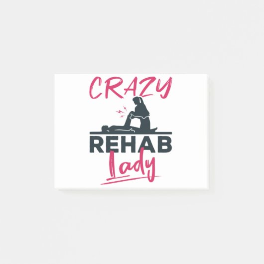 Crazy Rehab Lady Fysieke Therapist Post-it® Notes (Voorkant)