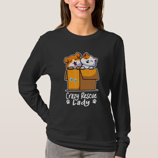 Crazy Rescue Lady Dier Vrouwen T-shirt (Voorkant)