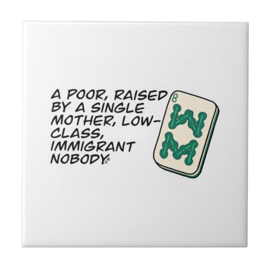 Crazy Rich Asians Mahjong scène citeert Classic Tegeltje (Voorkant)