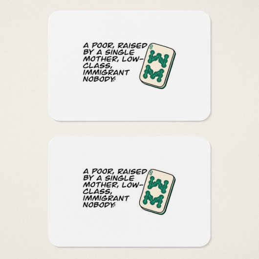 Crazy Rich Asians Mahjong scène citeert Classic Visitekaartje (Voorkant /achterkant)