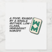 Crazy Rich Asians Mahjong scène citeert Classic Wijn Etiket (Enkel label)