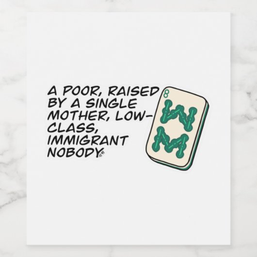 Crazy Rich Asians Mahjong scène citeert Classic Wijn Etiket (Enkel label)