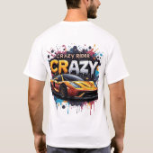 Crazy Rider Urban Graffiti Motorfiets Kunst T-shirt (Achterkant)
