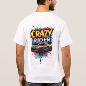 Crazy Rider: Vibrant Graffiti Art T-shirt (Achterkant)