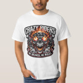 Crazy Riders - Bold Biker Spirit Graphic T-shirt | (Voorkant)