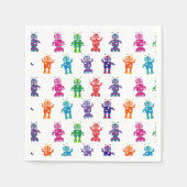 Crazy Robot Pattern Theme Verjaardagsfeest Servetten (Voorkant)